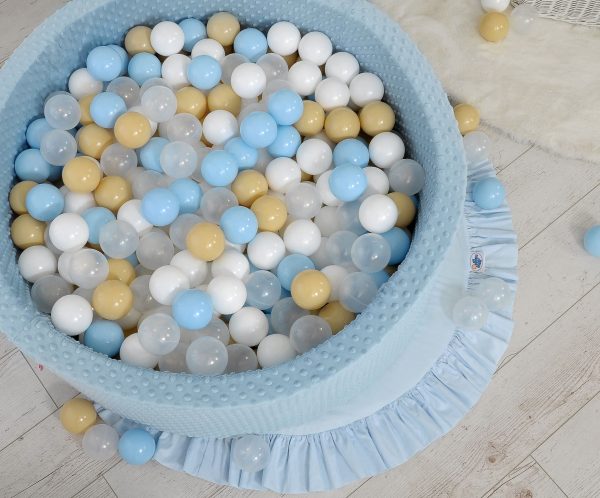 Ball-pit minky H-30 cm with balls 200pcs- misty blue - Image 13