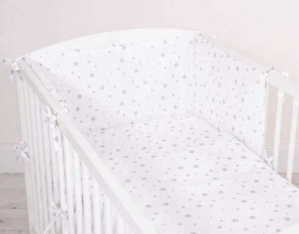 Baby cotton bedding set 2-pcs 135x100 - mini gray stars - Image 2