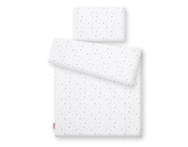 Baby cotton bedding set 2-pcs 135x100 - mini gray stars - Image 3