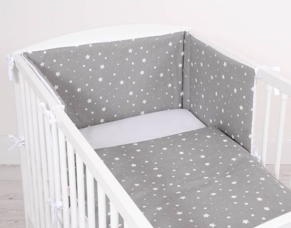 Baby cotton bedding set 2-pcs 120x90 cm - mini stars white/white - Image 2
