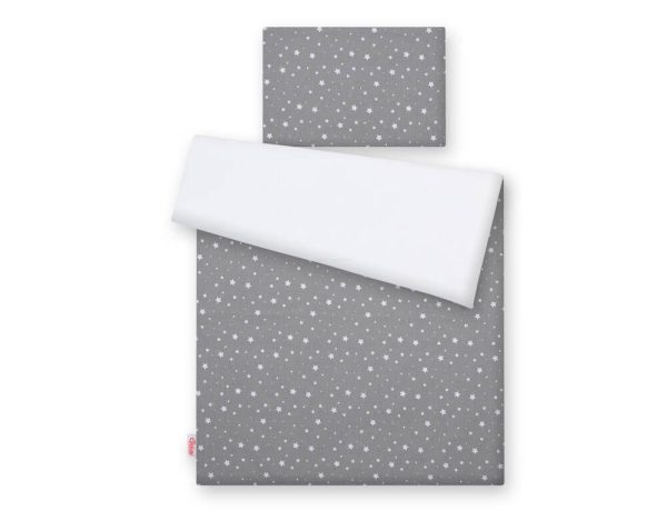 Baby cotton bedding set 2-pcs 120x90 cm - mini stars white/white - Image 4