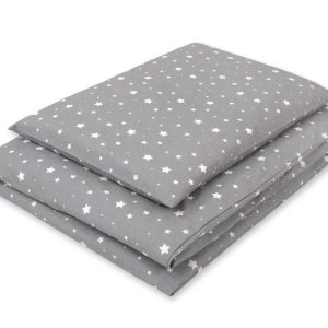 Baby cotton bedding set 2-pcs 135x100 - mini stars white