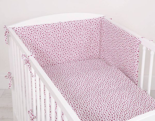 Baby cotton bedding set 2-pcs 120x90 - burgundy stars - Image 3