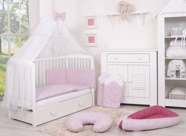 Baby cotton bedding set 2-pcs 120x90 - burgundy stars - Image 4