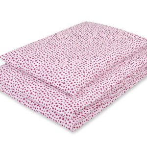 Baby cotton bedding set 2-pcs 120x90 - burgundy stars
