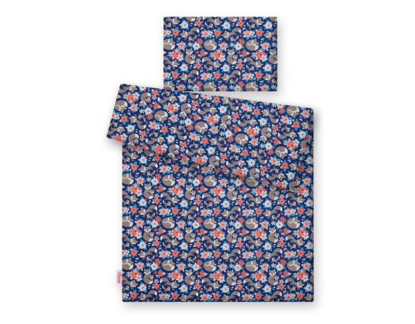 Baby cotton bedding set 2-pcs 120x90 cm- fox family on blue - Image 3