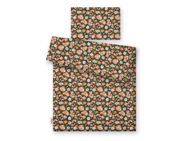 Baby cotton bedding set 2-pcs 120x90 cm- fox family on the green - Image 2