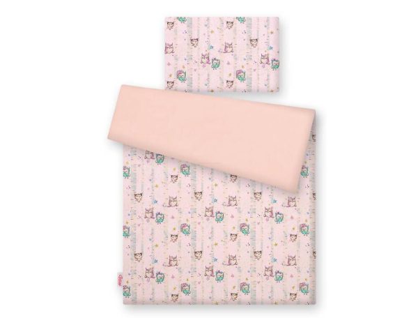 Baby cotton bedding set 2-pcs 135x100 cm- owls cream - Image 3