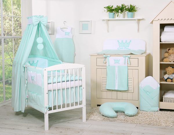 Bedding set 5-pcs with canopy- Little Princess mint - Image 6