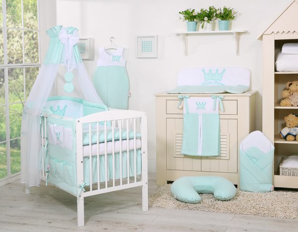Bedding set 5-pcs with canopy- Little Princess mint - Image 7