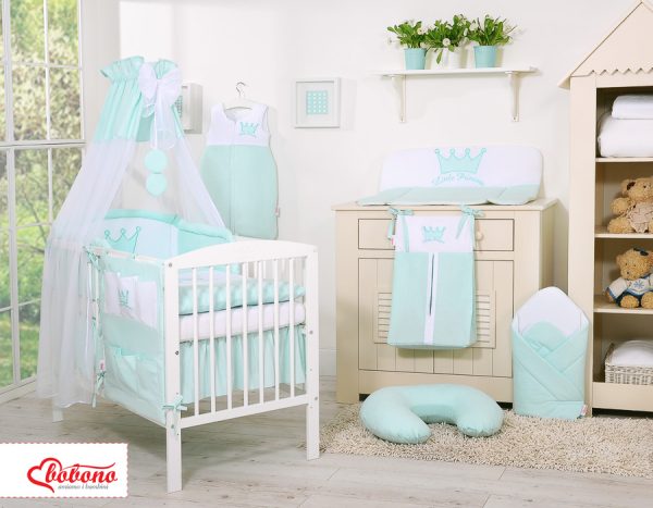 Bedding set 5-pcs with canopy- Little Princess mint - Image 9
