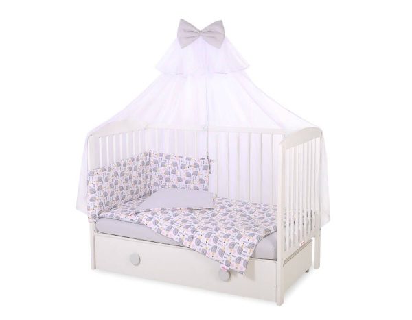 Baby cotton bedding set 2-pcs 120x90 cm- hedgehogs grey - Image 5