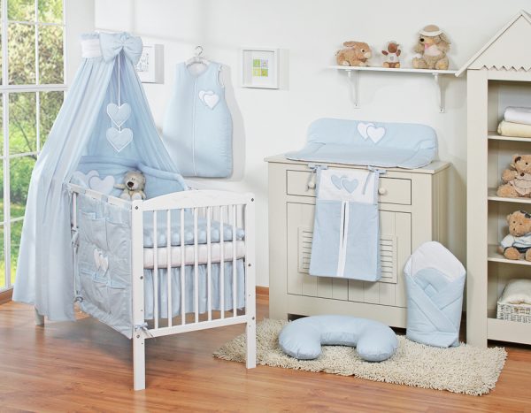 Canopy made of fabric- Hanging Hearts blue - Image 2