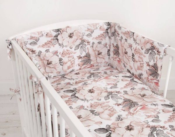 Baby cotton bedding set 2-pcs 135x100 - sepia roses - Image 3