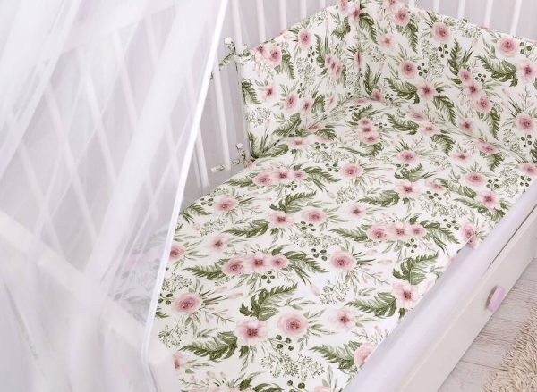 Baby cotton bedding set 2-pcs 120x90 cm- peony flower pink - Image 4