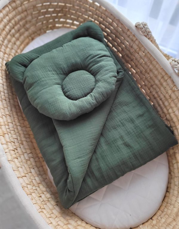 Duvet with pillow Teddy MUSLIN - 2pcs set - green of the forest - Image 3