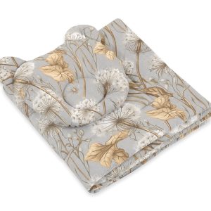 Duvet with pillow Teddy - 2pcs set - Dandelions grey