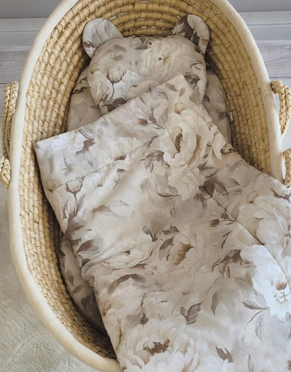 Duvet with pillow Teddy - 2pcs set - Peonies beige - Image 2