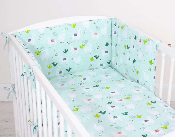 Universal bumper for cot - lama mint - Image 2