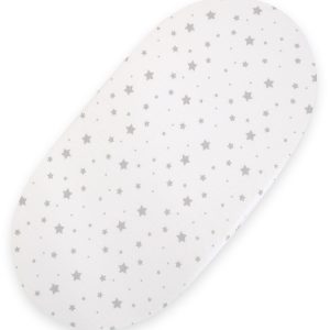 Sheet made of cotton for moses basket mattress 75x35 cm - mini gray stars