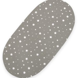 Sheet made of cotton for moses basket mattress 75x35 cm - mini stars white