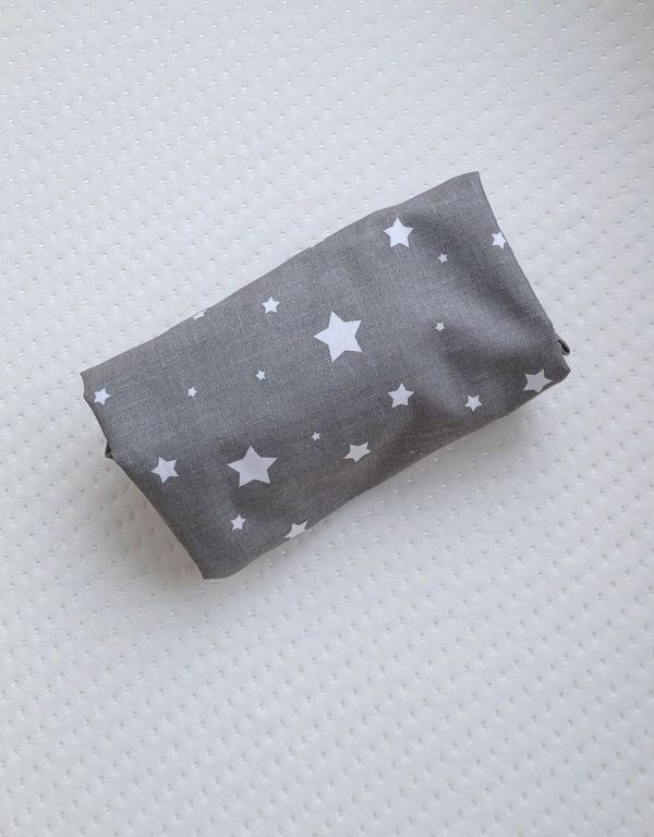 Sheet made of cotton for moses basket mattress 75x35 cm - mini stars white - Image 3