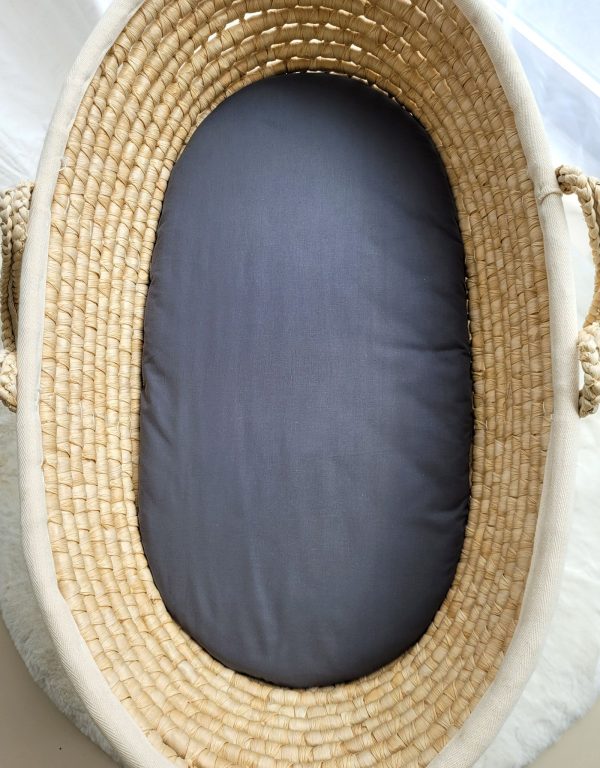 Sheet made of cotton for moses basket mattress 75x35 cm - anthrazit - Image 2