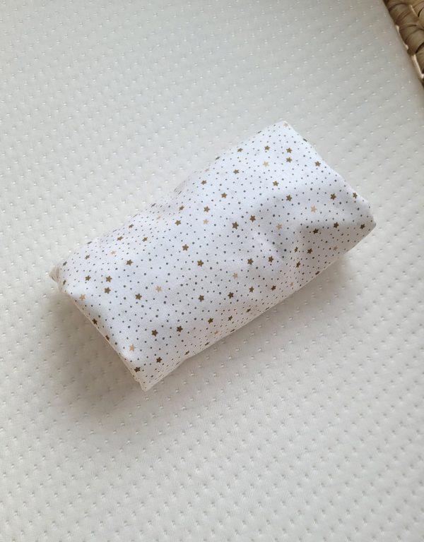 Sheet made of cotton for moses basket mattress 75x35 cm - mini gold stars - Image 3