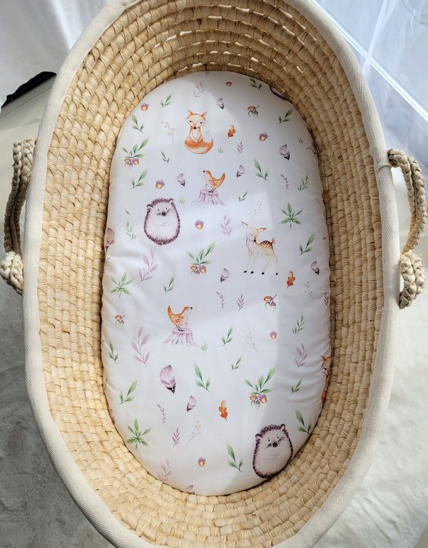 Sheet made of cotton for moses basket mattress 75x35 cm - forest softness - Image 2