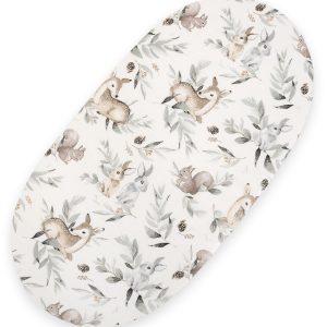 Sheet made of cotton for moses basket mattress 75x35 cm - Woodland olive