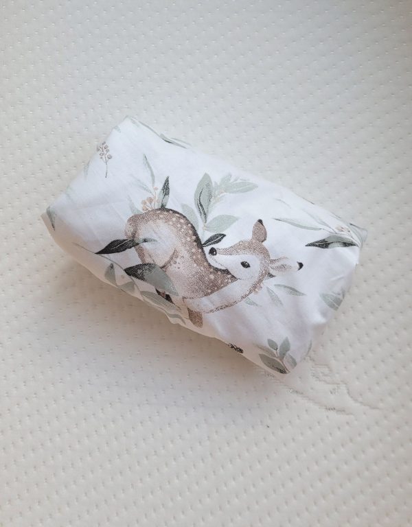 Sheet made of cotton for moses basket mattress 75x35 cm - Woodland olive - Image 3