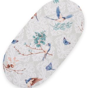 Sheet made of cotton for moses basket mattress 75x35 cm - Blue birds