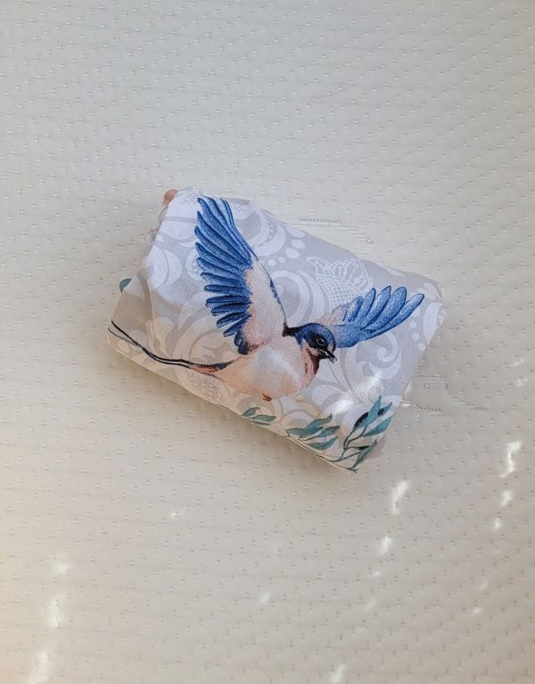 Sheet made of cotton for moses basket mattress 75x35 cm - Blue birds - Image 3
