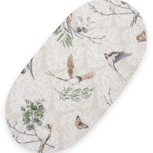 Sheet made of cotton for moses basket mattress 75x35 cm - Brown birds