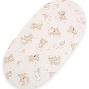 Sheet made of cotton for moses basket mattress 75x35 cm - Rainbow beige bear