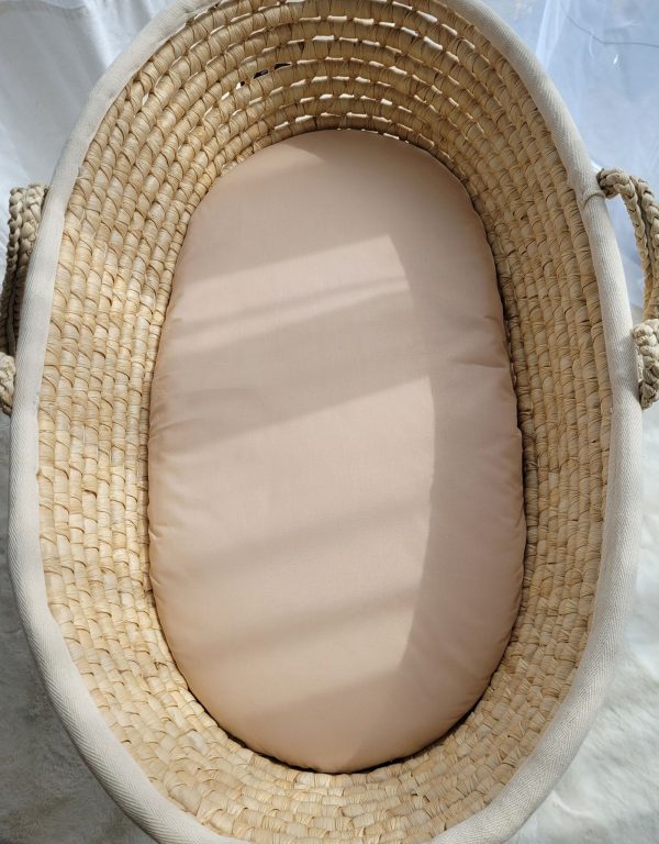 Sheet made of cotton for moses basket mattress 75x35 cm - beige - Image 2