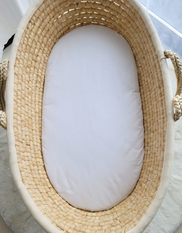 Sheet made of cotton for moses basket mattress 75x35 cm - white - Image 2
