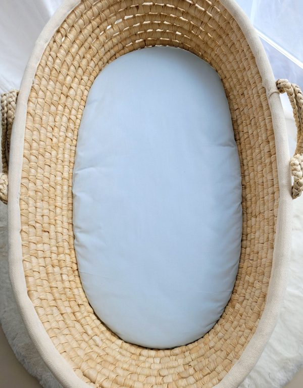 Sheet made of cotton for moses basket mattress 75x35 cm - blue - Image 3