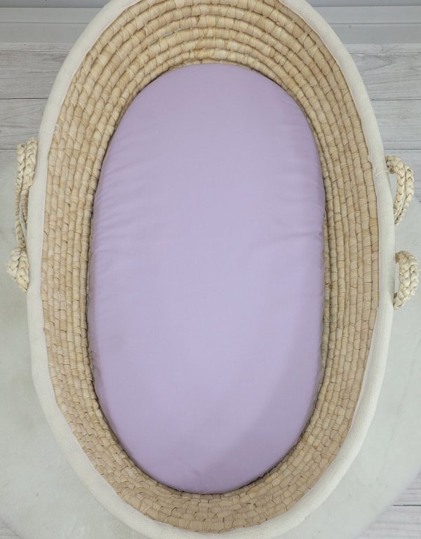 Sheet made of cotton for moses basket mattress 75x35 cm - lila - Image 2