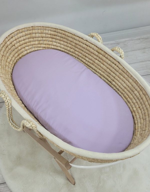 Sheet made of cotton for moses basket mattress 75x35 cm - lila - Image 3