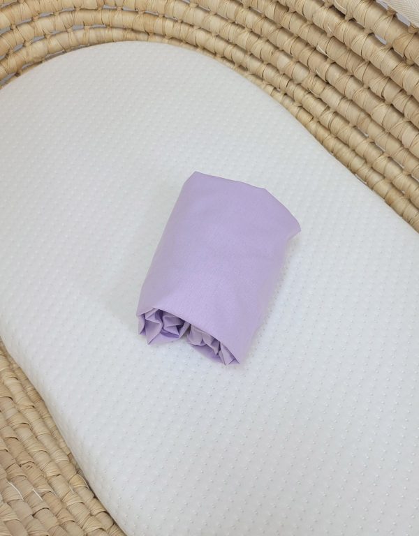 Sheet made of cotton for moses basket mattress 75x35 cm - lila - Image 4