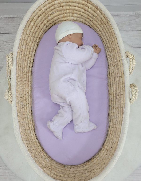 Sheet made of cotton for moses basket mattress 75x35 cm - lila - Image 5