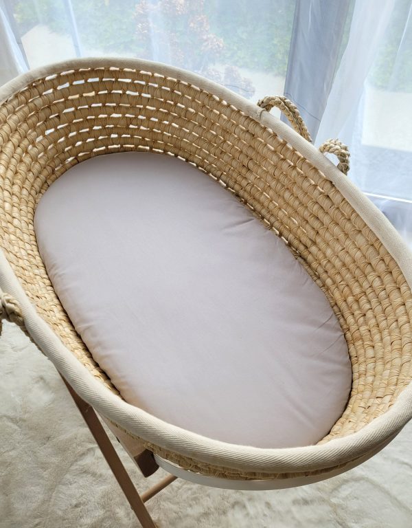 Sheet made of cotton for moses basket mattress 75x35 cm - gray - Image 3