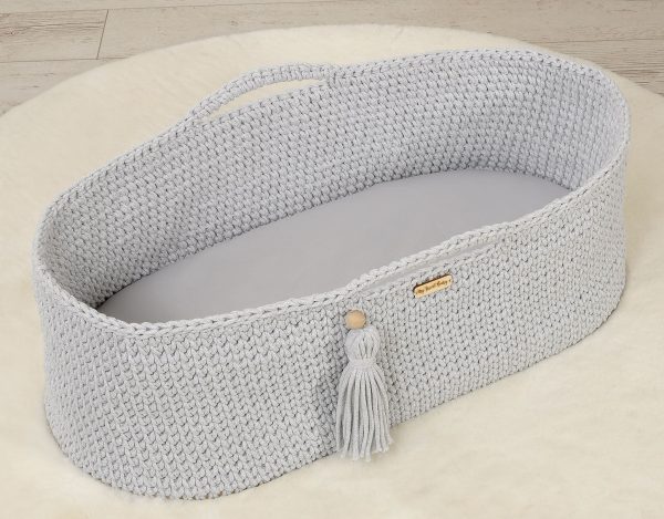 Sheet made of cotton for moses basket mattress 75x35 cm - gray - Image 4