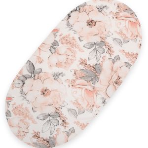 Sheet made of cotton for moses basket mattress 75x35 cm - Sepia roses