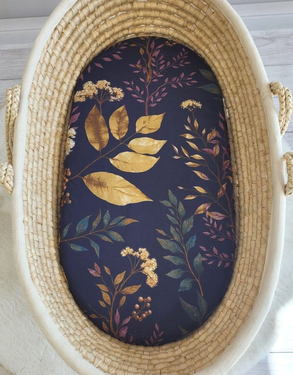 Sheet made of cotton for moses basket mattress 75x35 cm - Floristic - Image 2