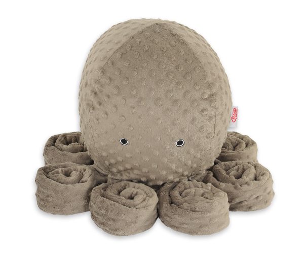 Cuddly octopus big - brown - polka dot minky