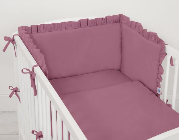 Universal baby bed bumper with frill - pastel violet - Image 2