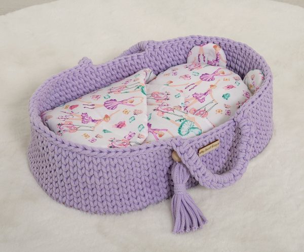 Doll's swaddling cone with pillow - ballerinas lilac - Image 3