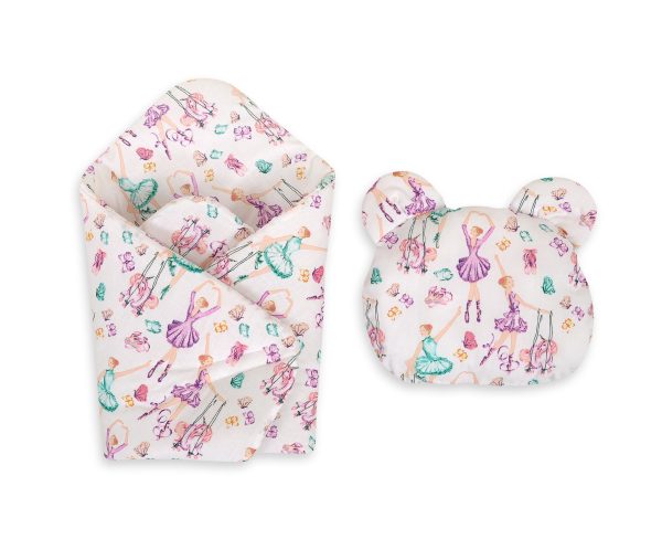 Doll's swaddling cone with pillow - ballerinas lilac - Image 4